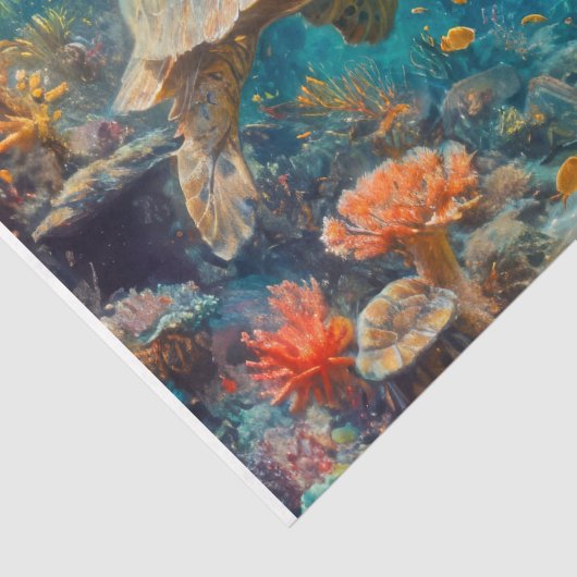 Ocean Turtle - Decoupage - Gewebe Seidenpapier (Detail)