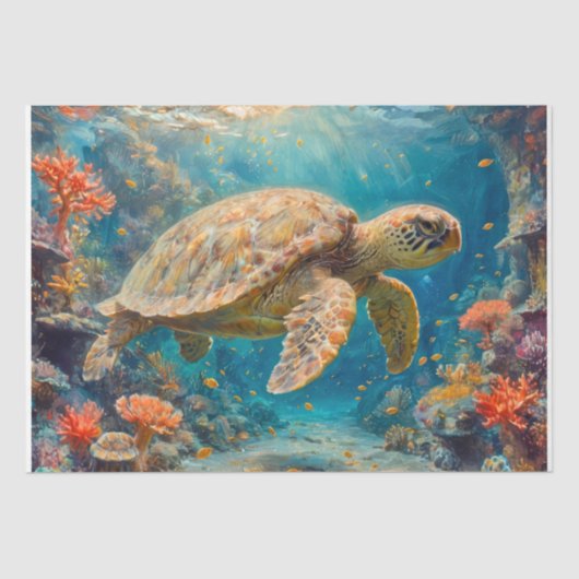 Ocean Turtle - Decoupage - Gewebe Seidenpapier (Vorderseite)