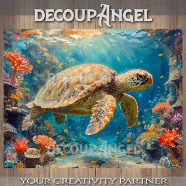 Ocean Turtle - Decoupage - Gewebe Seidenpapier
