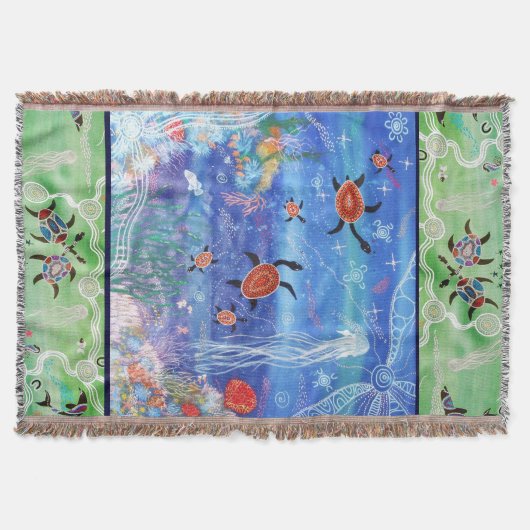 Ocean Turtles Throw Blanket Decke (Vorderseite)