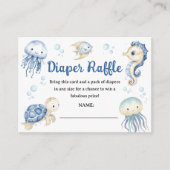 Ocean Under The Sea Baby Shower Boy Diaper Raffle Begleitkarte (Vorderseite)