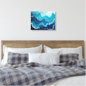 Ocean Veins – Deep Sea Fluid 16"x12" Abstract Leinwanddruck (Insitu (Schlafzimmer))