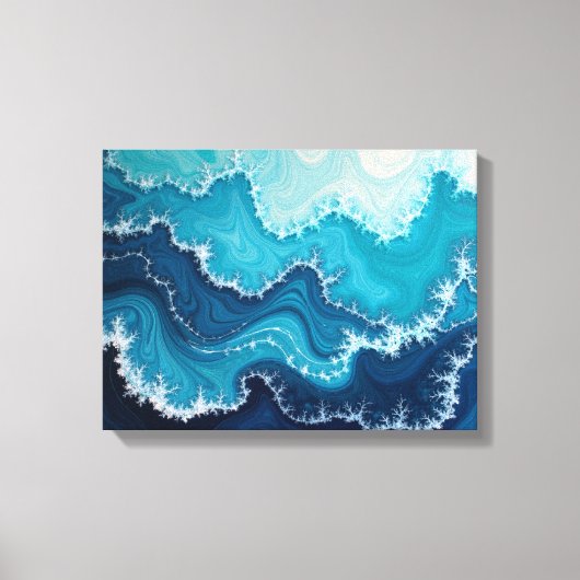 Ocean Veins – Deep Sea Fluid 16"x12" Abstract Leinwanddruck (Vorderseite)