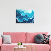 Ocean Veins – Deep Sea Fluid 16"x12" Abstract Leinwanddruck (Insitu (Wohnzimmer))