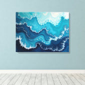 Ocean Veins – Deep Sea Fluid 24"x18" Abstract Leinwanddruck (Insitu (Holzboden))