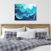 Ocean Veins – Deep Sea Fluid 24"x18" Abstract Leinwanddruck (Insitu (Schlafzimmer))