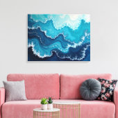 Ocean Veins – Deep Sea Fluid 24"x18" Abstract Leinwanddruck (Insitu (Wohnzimmer))
