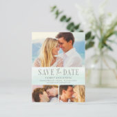 Ocean Vibes Beach Hochzeit Save the Date Postcard Postkarte (Stehend Vorderseite)