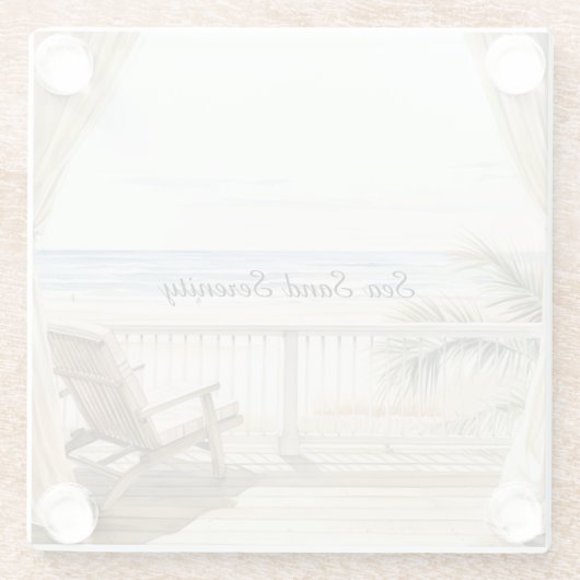 Ocean View Beach Serenity Glasuntersetzer (Rückseite)