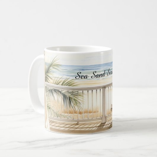 Ocean View Beach Serenity Kaffeetasse (Vorderseite Links)