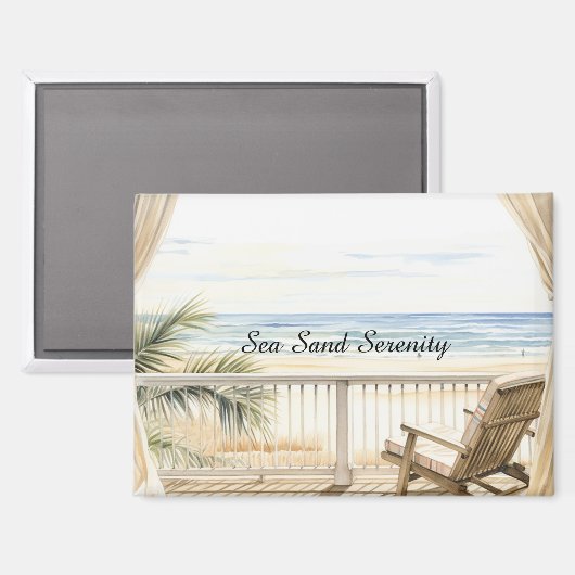 Ocean View Beach Serenity Magnet (Vorderseite/Rückseite)