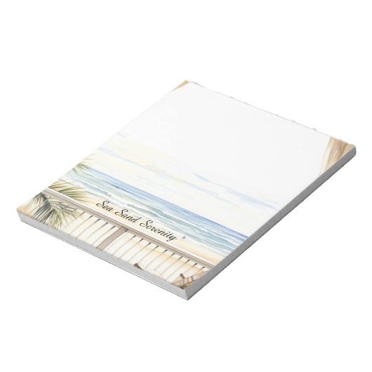 Ocean View Beach Serenity Notizblock (Rotiert)