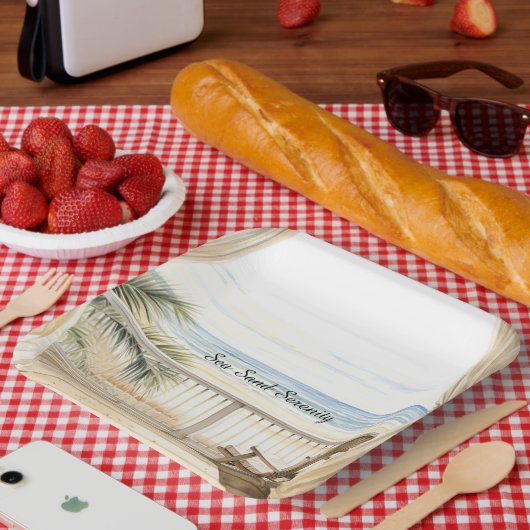 Ocean View Beach Serenity Pappteller (Picknick)