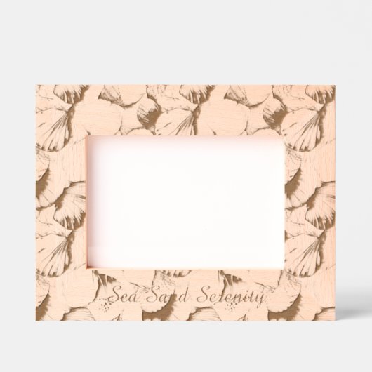 Ocean View Beach Serenity Sea Shells Geätzte Rahmen (Vorderseite)