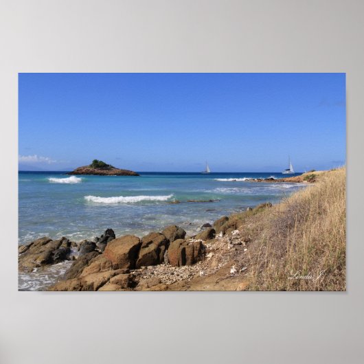 Ocean View in Antigua Canvas Print Poster (Vorne)