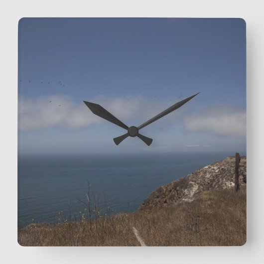 Ocean View Quadratische Wanduhr (Vorderseite)