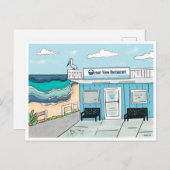 Ocean View Restaurant Kure Beach North Carolina Postkarte (Vorne/Hinten)