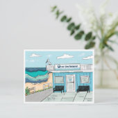 Ocean View Restaurant Kure Beach North Carolina Postkarte (Stehend Vorderseite)