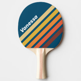 Ocean Vintage Vibe Angled Striping with Name Tischtennis Schläger