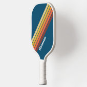 Ocean Vintage Vibe Striped with Name Pickleball Schläger (Links)
