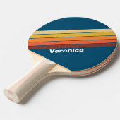 Ocean Vintage Vibe Striped with Name Tischtennis Schläger (Vorderseite)