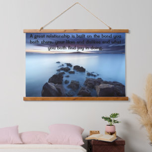 Ocean Walkway aus Steinen Wandteppich Mit Holzrahmen