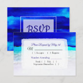 Ocean Water Blue Beachy Wedding RSVP Karte (Vorne/Hinten)
