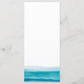 Ocean Watercolor Beach Gold Script Wedding Menükarte (Rückseite)