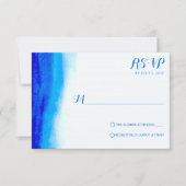 Ocean Watercolor Blue Wedding RSVP Cards (Vorderseite)