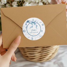 Ocean Watercolor Bubbles Baby Dusche Runder Aufkleber