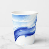 Ocean Watercolor Deluxe: Boy Baby Shower Pappbecher (Rückseite)