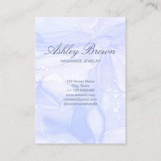 Ocean Watercolor Handmade Schmuck Earring Display Visitenkarte (Rückseite)