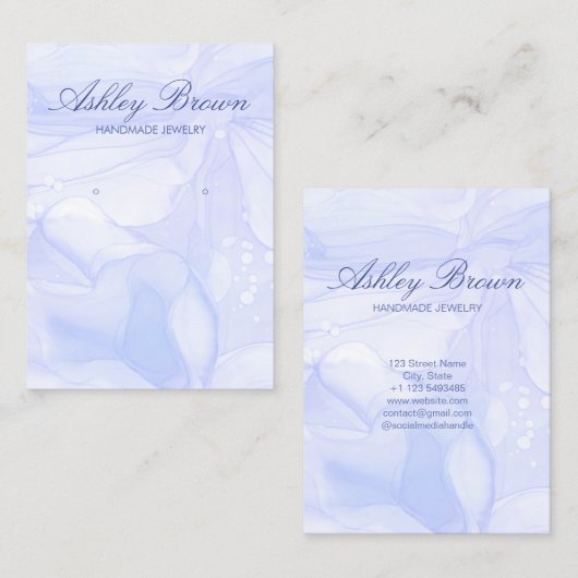 Ocean Watercolor Handmade Schmuck Earring Display Visitenkarte (Vorne/Hinten)