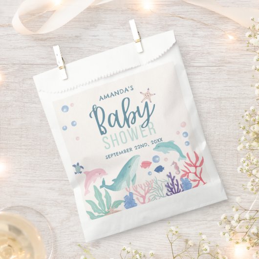 Ocean Watercolor unter der Sea Baby Dusche Geschenktütchen (Ausgeschnitten)