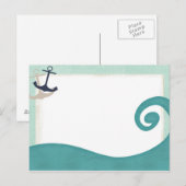 Ocean Wave Achors Nautic Post Card Postkarte (Vorne/Hinten)
