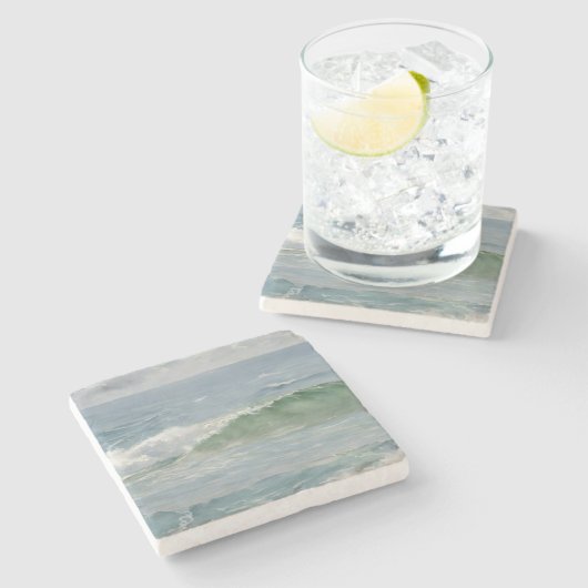 Ocean Wave Art Beach Style Untersetzer (Seitenansicht)