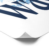 Ocean Wave Art Print Indigo Hokusai Style Surf Poster (Ecke)