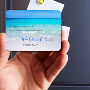 Ocean Wave Beach Blue Scene Moderne Magnet