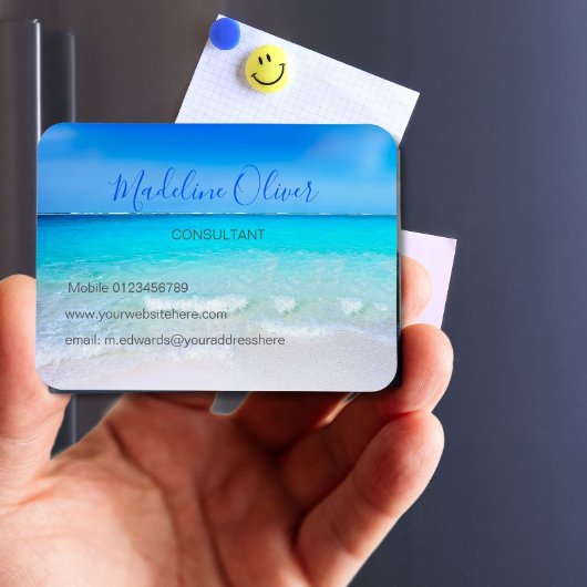 Ocean Wave Beach Blue Scene Moderne Magnet