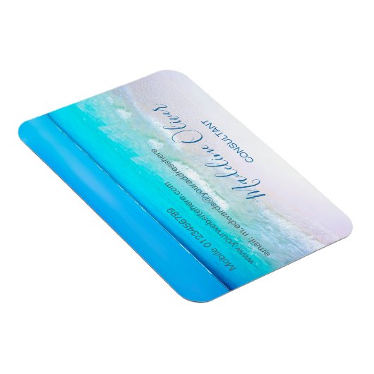Ocean Wave Beach Blue Scene Moderne Magnet (Rechte Seite)