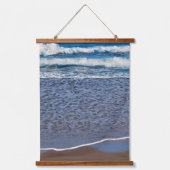 Ocean Wave Beach Shoreline Wandteppich Mit Holzrahmen (Vorderseite)