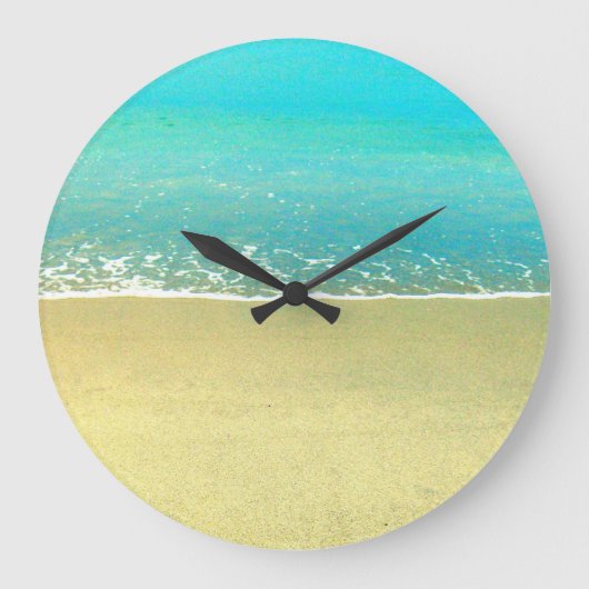 Ocean Wave Beach Wall Clock Große Wanduhr (Vorderseite)