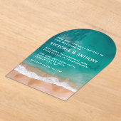 Ocean Wave, Beach Wedding Acryleinladungen (Ablage )
