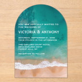 Ocean Wave, Beach Wedding Acryleinladungen (Vorderseite)