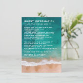 Ocean Wave, Beach Wedding Detail Begleitkarte (Stehend Vorderseite)
