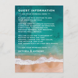 Ocean Wave, Beach Wedding Detail Begleitkarte