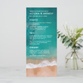 Ocean Wave, Beach Wedding Menu Menükarte (Stehend Vorderseite)