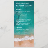 Ocean Wave, Beach Wedding Menu Menükarte (Vorderseite)