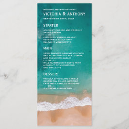 Ocean Wave, Beach Wedding Menu Menükarte