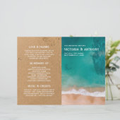 Ocean Wave, Beach Wedding Program (Stehend Vorderseite)